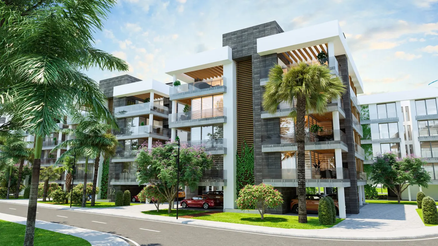 Palmiyeli konut sitesi